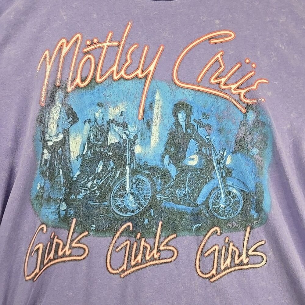 Motley Crue T-Shirt Men’s XL Sz Purple Girls Girls Girls 1987 Tour Graphic Tee - Picture 2 of 12